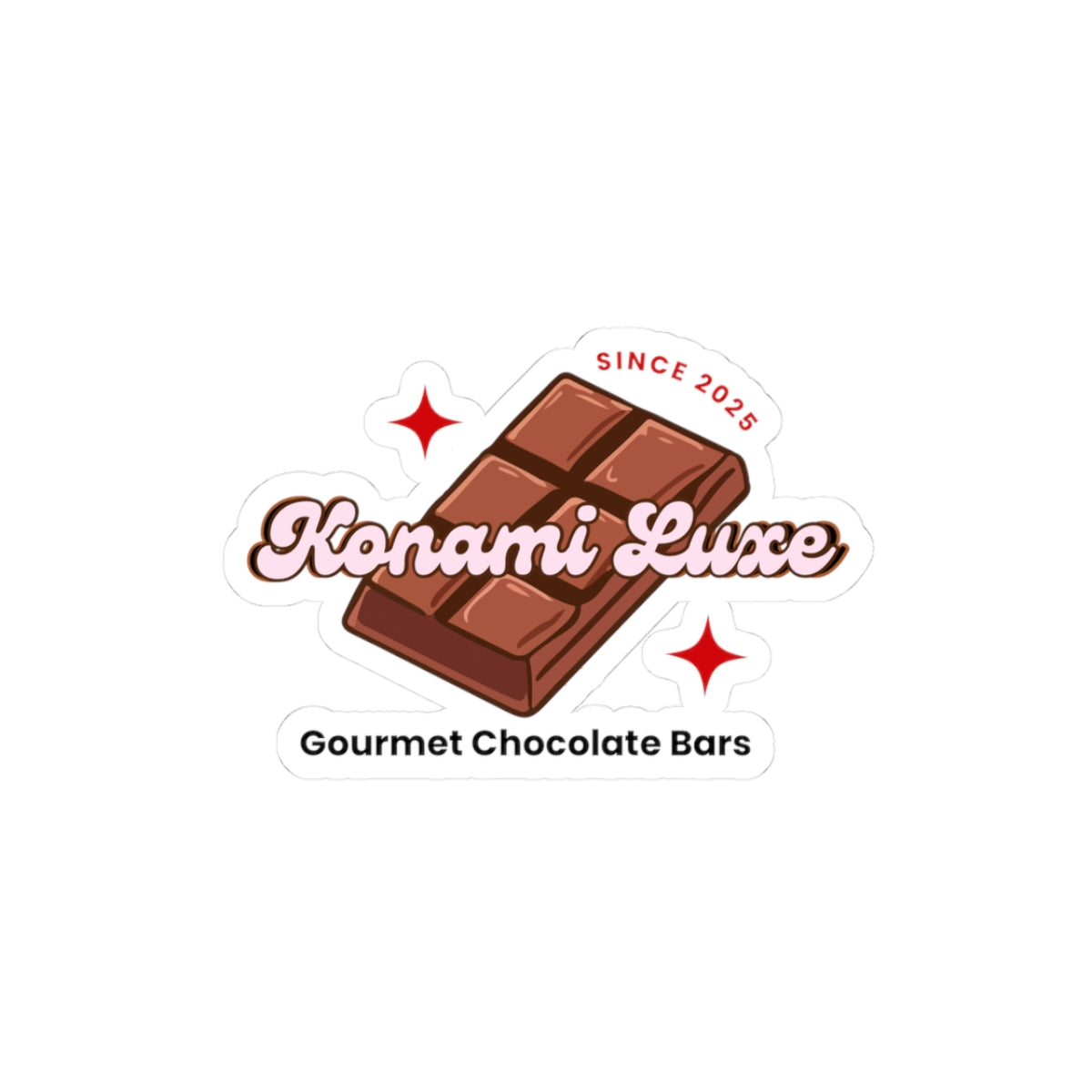 Konami Luxe Chocolate Bar Stickers | Branded Kiss-Cut Stickers