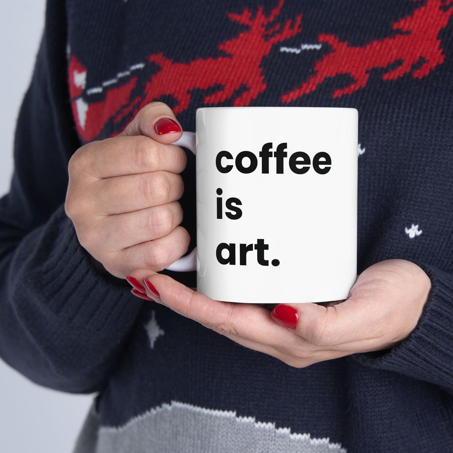 “coffee is art” Mug, (11oz, 15oz)